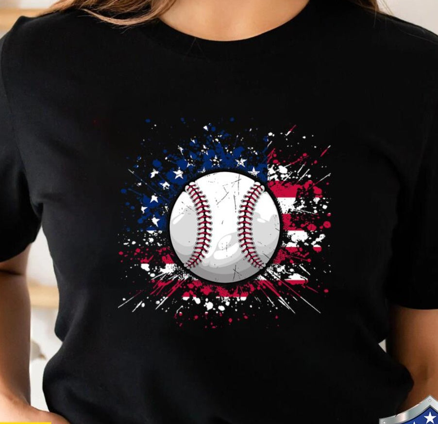 American Flag Baseball 4th of July Shirt