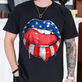 American Flag Mouth Lick Lip Fourth Of July Shirt