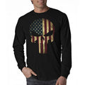American Flag Patriotic Skull Tactical Long Sleeve Men's T-Shirt Hoodie, Sweatshirt | CiraTrend.com
