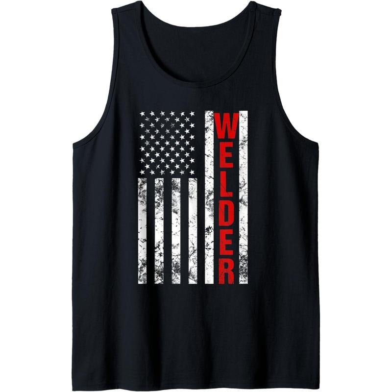 American Flag Welder Tank Top T-Shirts, Hoodie, Sweatshirt | CiraTrend.com