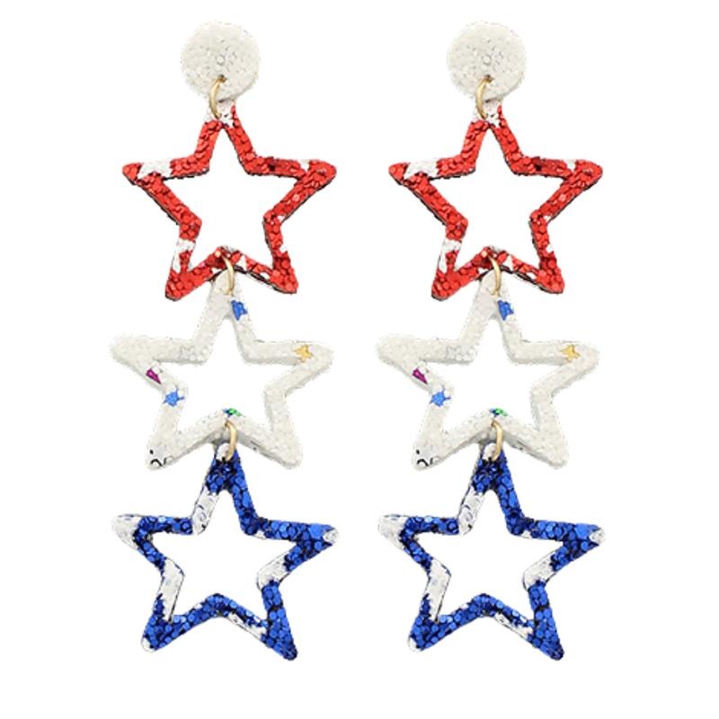 American Glitter Star Earrings T-Shirts, Hoodie, Sweatshirt | CiraTrend.com