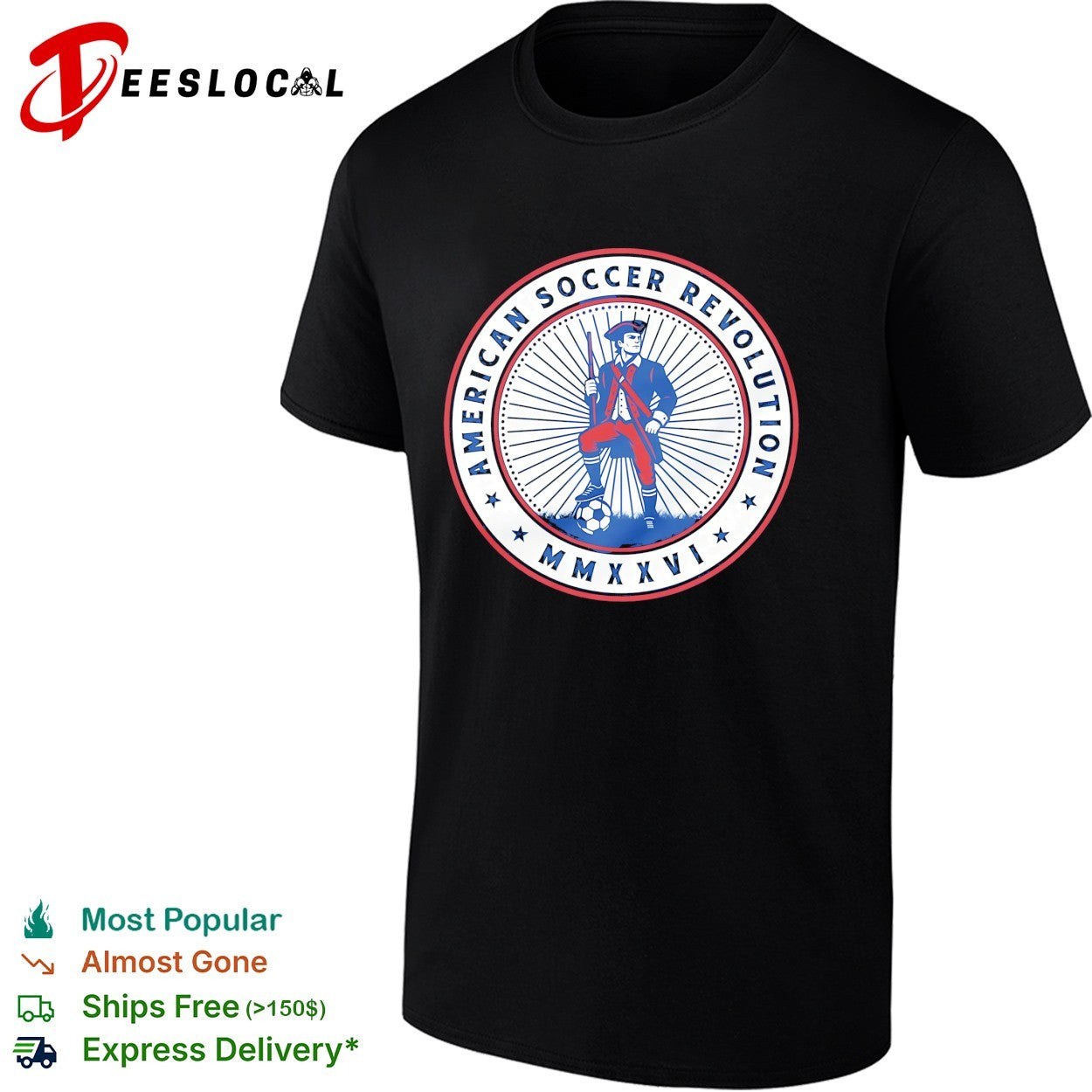 American Soccer Revolution Minuteman badge shirt