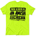 Amish Electrician - Safety Yellow Hi-Vis T-Shirt Hoodie, Sweatshirt | CiraTrend.com (Image 1)