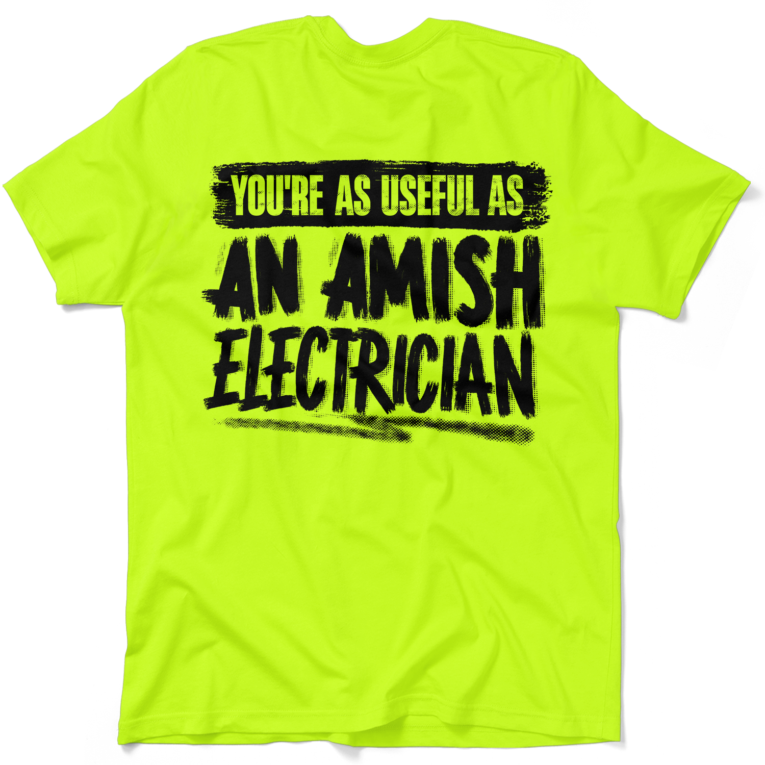 Amish Electrician - Safety Yellow Hi-Vis T-Shirt Hoodie, Sweatshirt | CiraTrend.com (Image 1)