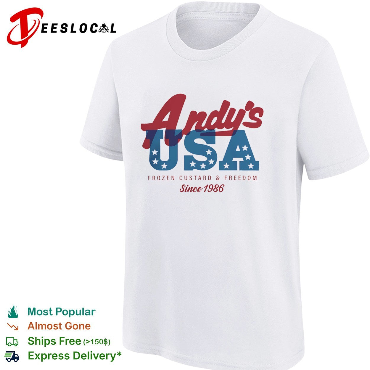 Andys USA Frozen Custard and Freedom Since 1986 shirt