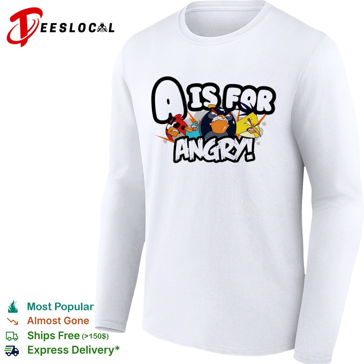 Angry Birds game characters a is for shirt