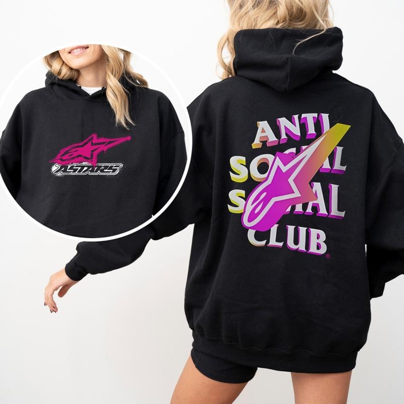 Anti-Racing Social Club Style Hoodie, Off-Road Motocross Hoodie, Dirt Bike Biker Shirts, Bold Unisex Streetwear,...