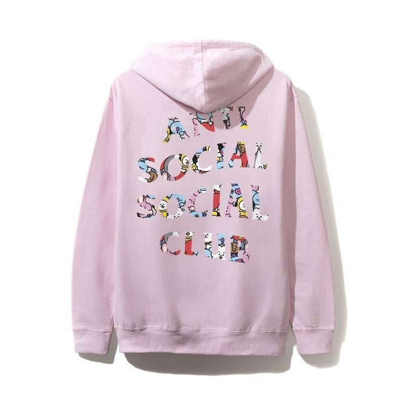 Antisocial Social Club X BT21 Collab - Blended Pink Hoodie T-Shirts, Sweatshirt | CiraTrend.com