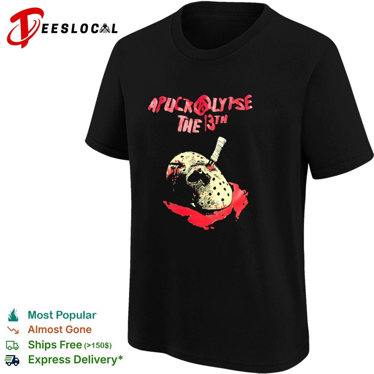 Apocalypse The 13th Jason Voorhees hockey mask blood knife shirt