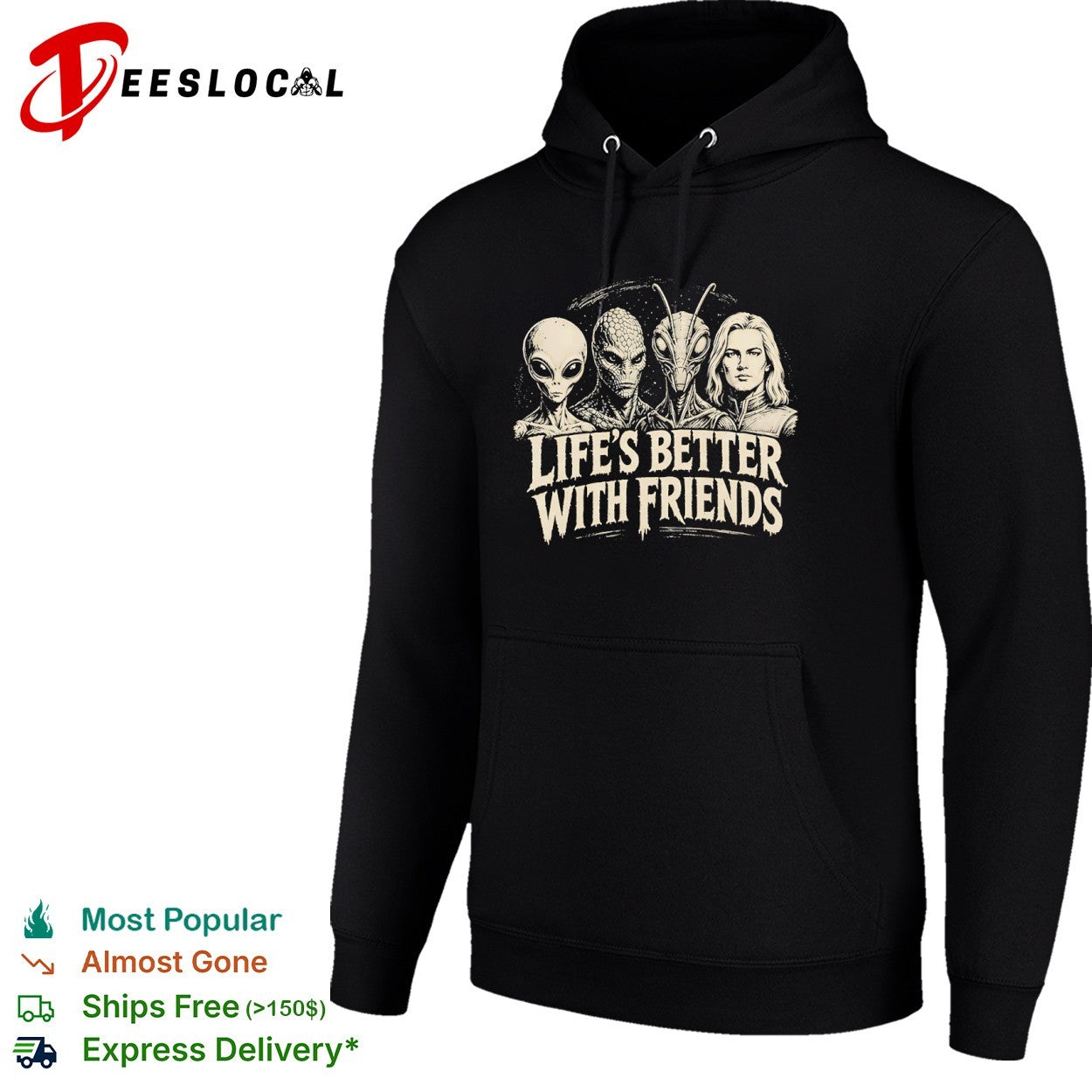 Area 51 lifes better with friends alien group shirt