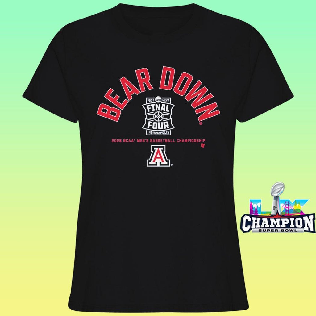 Arizona Wildcats Ncaa Men’s Basketball Championship Bear Down 2026 Final Four Shirt