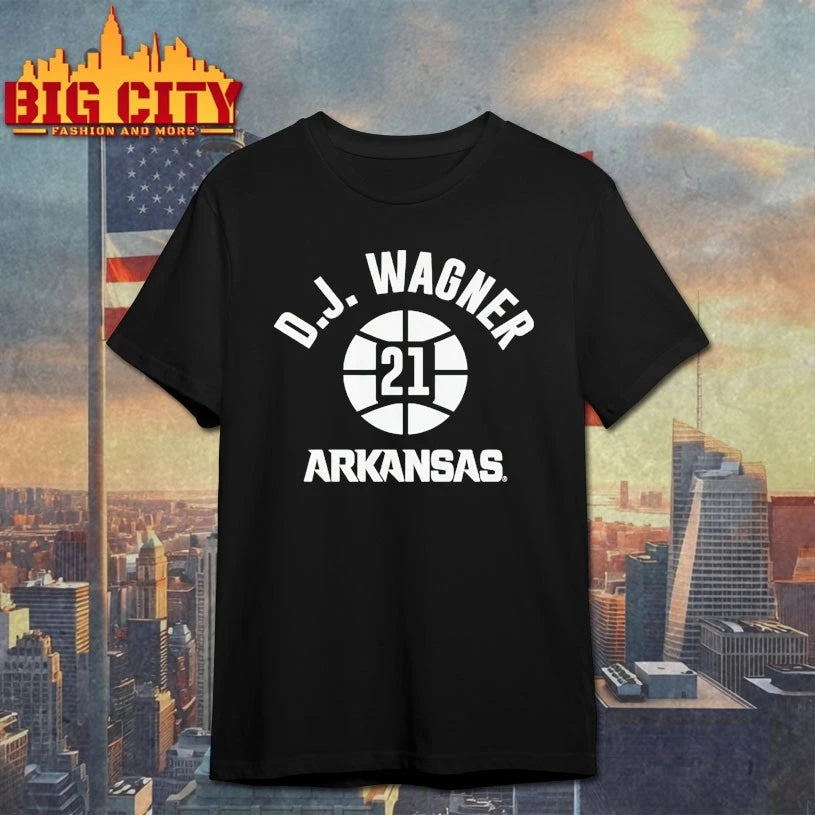 Arkansas Basketball D.J. Wagner Name Number Ball 21 shirt