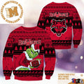 Arkansas State Red Wolves NCAA Grinch Funny Xmas 2023 Gift For Holiday Ugly Christmas Sweater