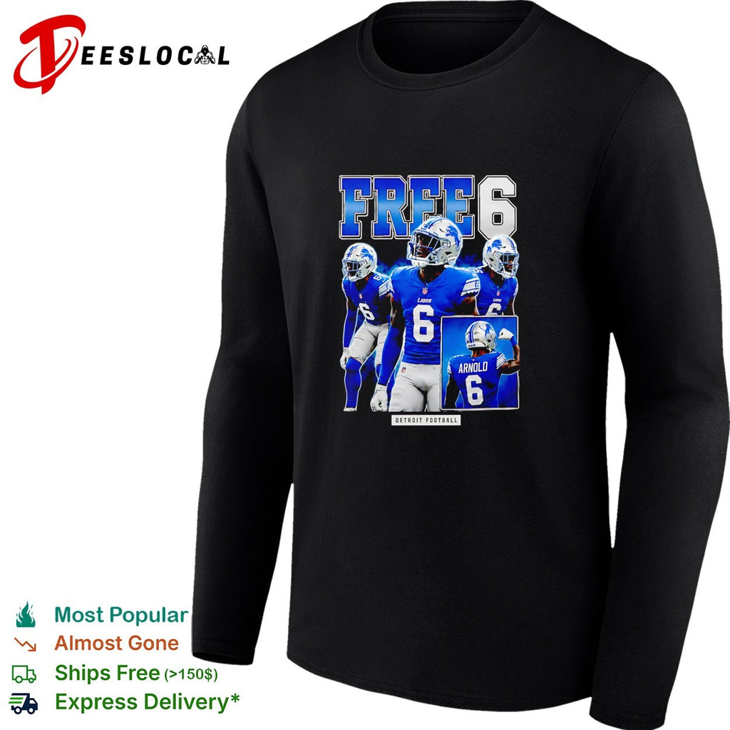 Arnold free 6 Detroit football shirt