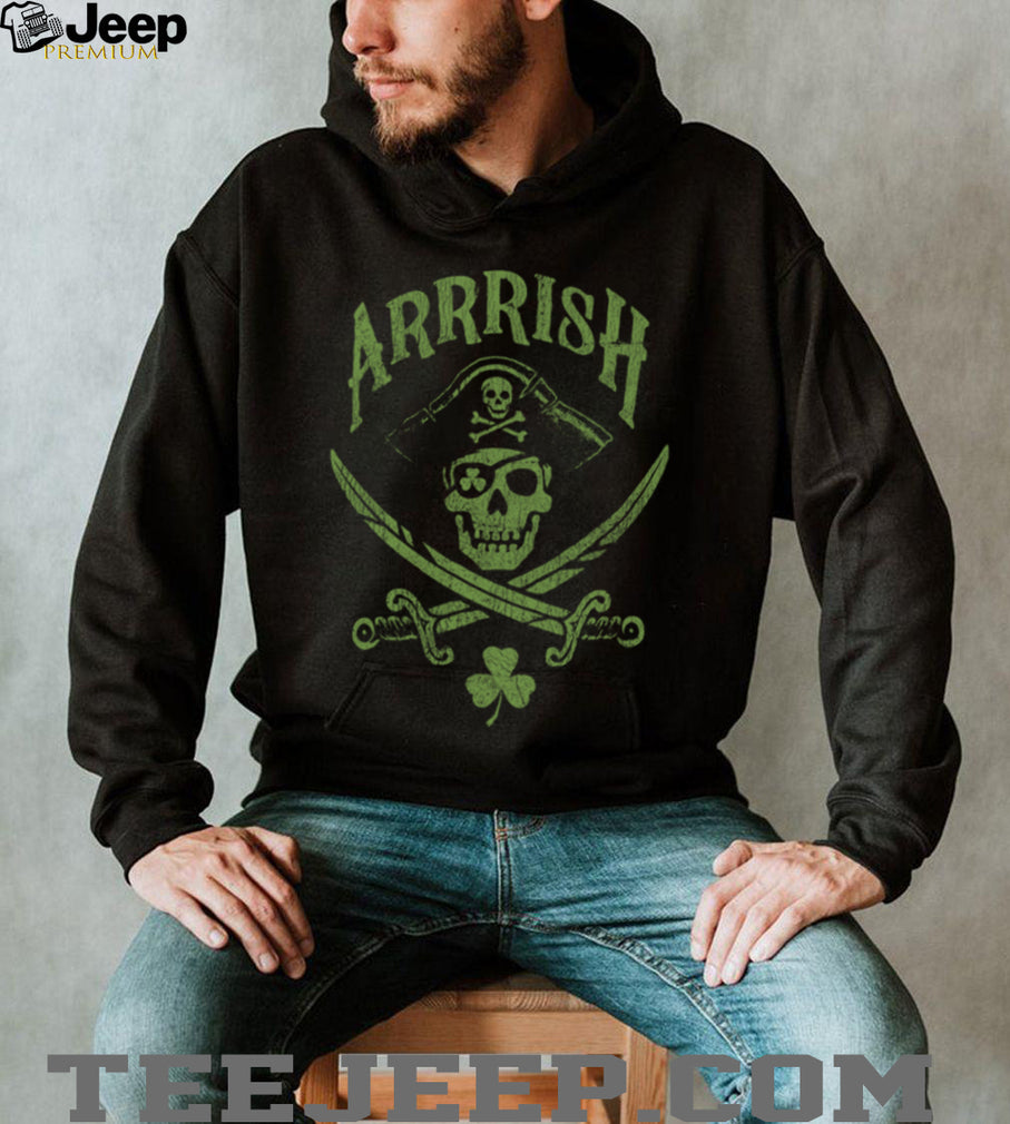 “Arrrish” Pirate Skull & Shamrocks St. Paddy’s Day Shirt