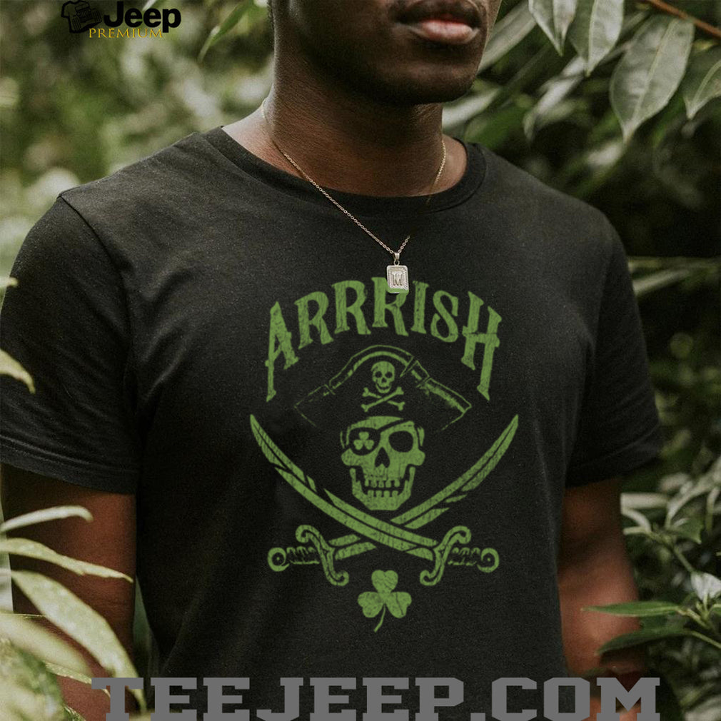 “Arrrish” Pirate Skull & Shamrocks St. Paddy’s Day Shirt