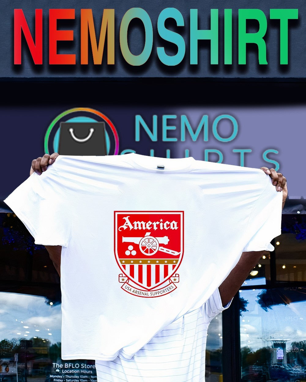 Arsenal FC America USA Arsenal Supporters logo shirt