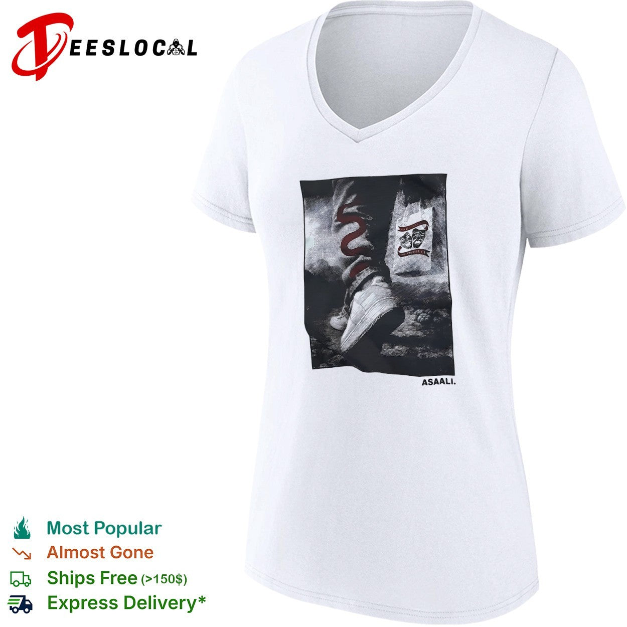 Asaali comedy tragedy shoes Los Angeles CA shirt