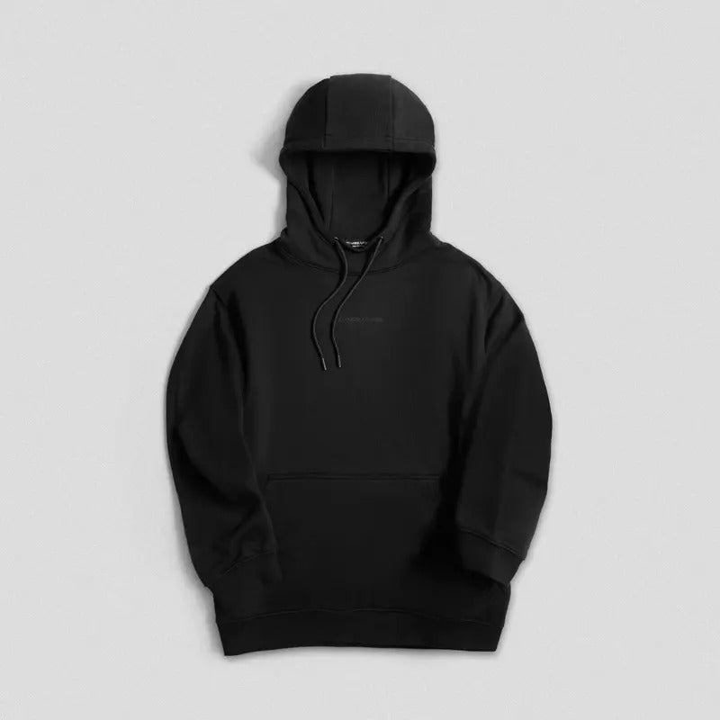 Ascend Mockneck Hoodie - Black, Men's Thermal Pullover with Smooth Fleece Finish T-Shirts, Sweatshirt | CiraTrend.com
