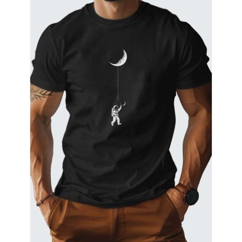 Astronaut Kite Moon Design pure cotton men's T-shirt comfort fit Made in USA Hoodie, Sweatshirt | CiraTrend.com