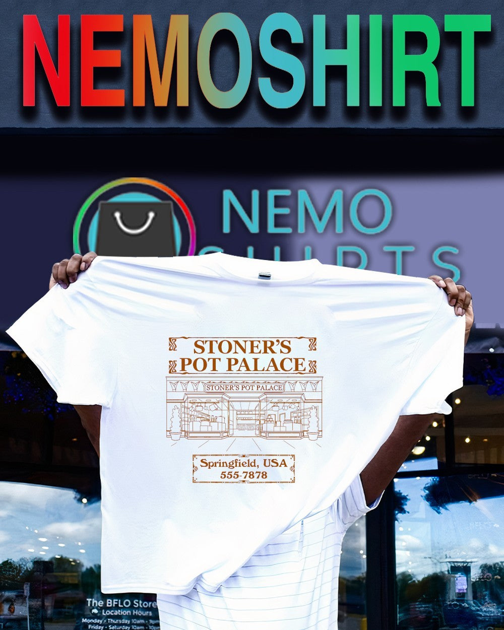 The Simpsons Stoner’s Pot palace Springfield USA graphic shirt