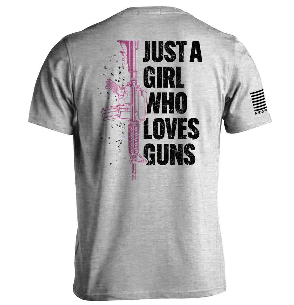 Just A Girl Who Loves Guns T-Shirts, Hoodie, Sweatshirt | CiraTrend.com (Image 1)
