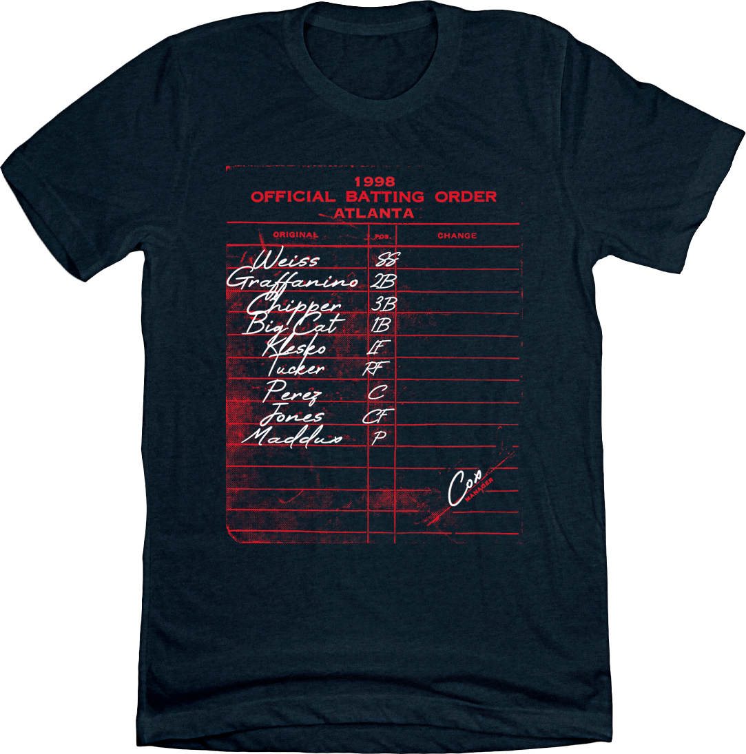 1998 Atlanta Batting Lineup Tee Hoodie, Sweatshirt | CiraTrend.com