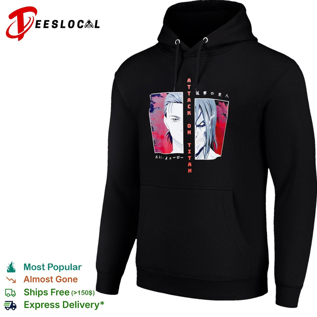 Attack On Titan Eren Yeager Titan Form Split Face Anime Graphic Shirt