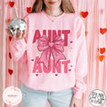 Aunt Valentine's day Heart Coquette bow Shirt, Retro Valentine Aunt Shirt, Valentines day Bow Shirt, Coquette Bow...