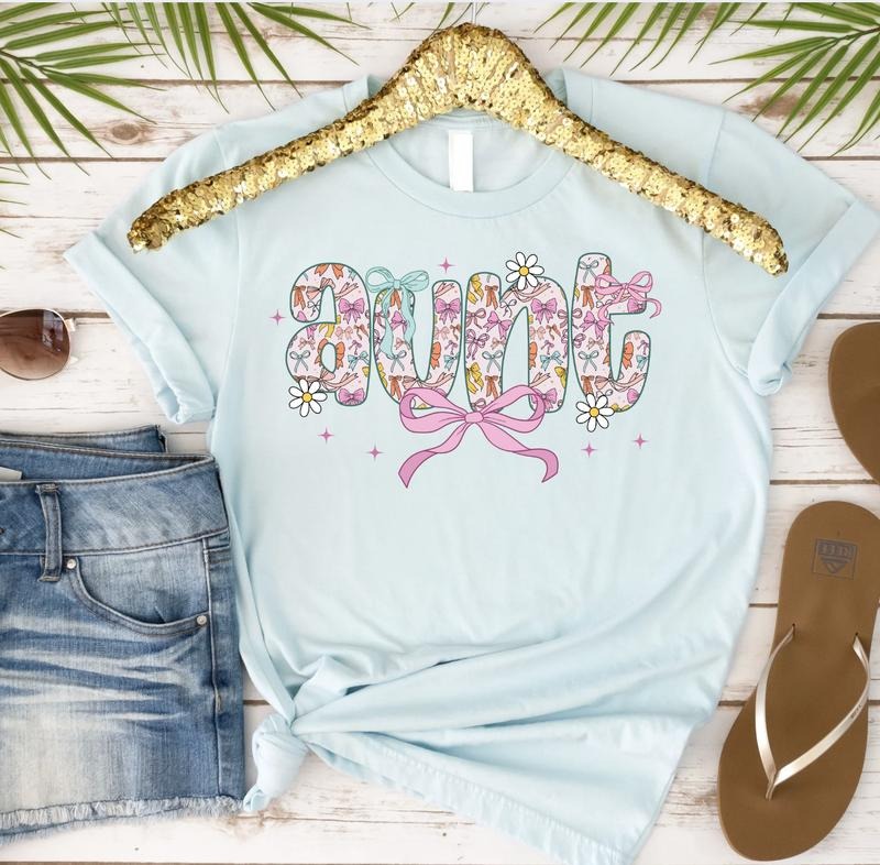 Aunt with Bows Tshirt Hoodie, Sweatshirt | CiraTrend.com