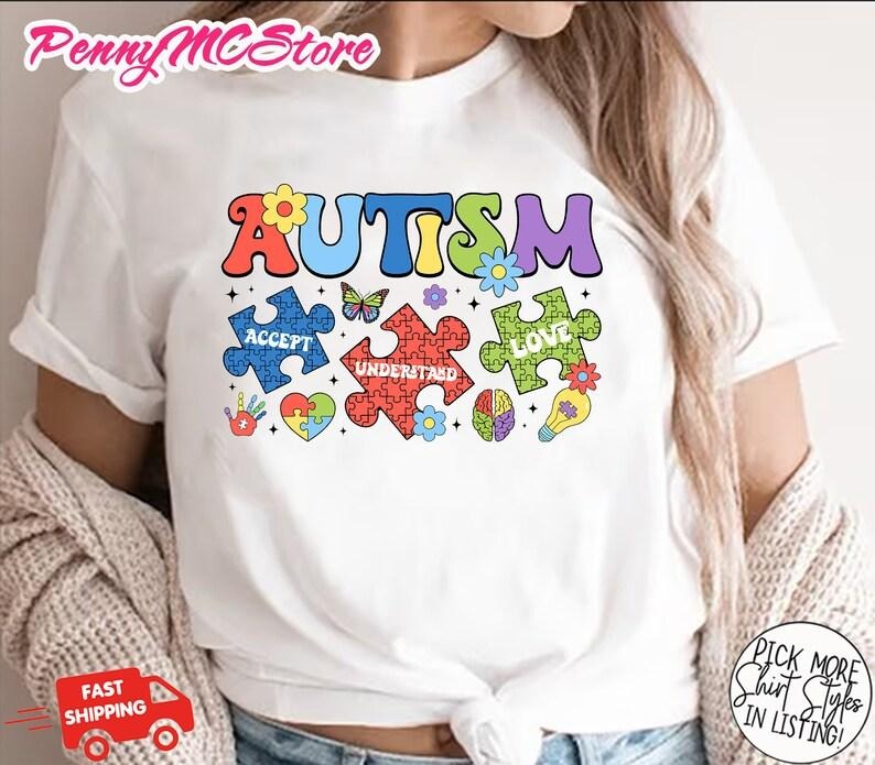 Autism Accept Understand Love Shirt, Autism Awareness Shirt, Autism Teacher Shirt,Autism Support tee, Teacher Shirt,...