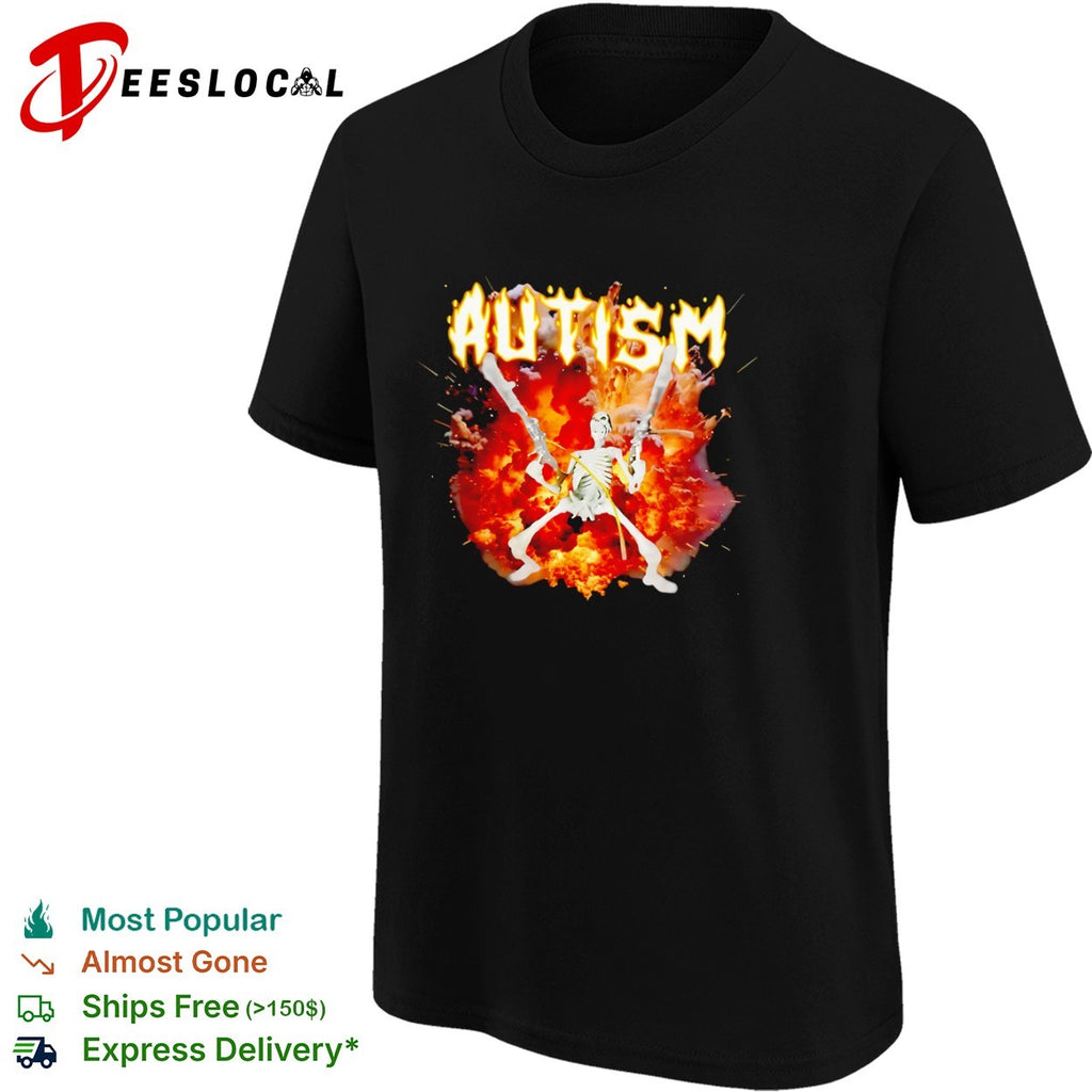 Autism Skeleton With Guns shirt