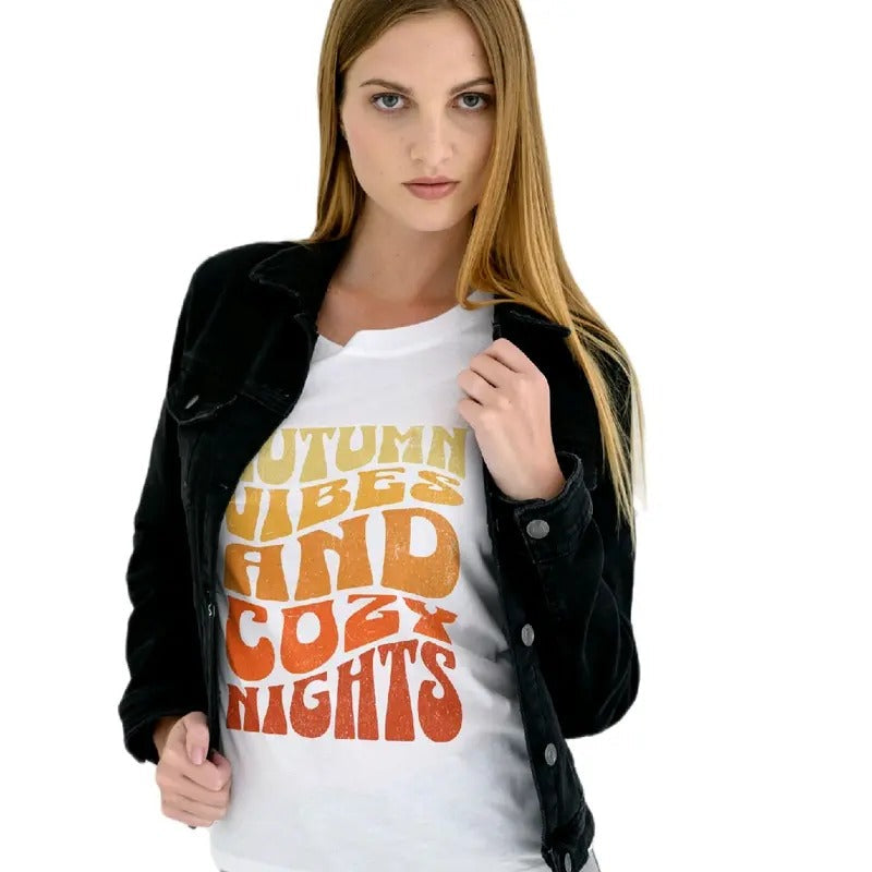 Autumn Vibes and Cozy Nights Women's T-Shirt - Top for Women