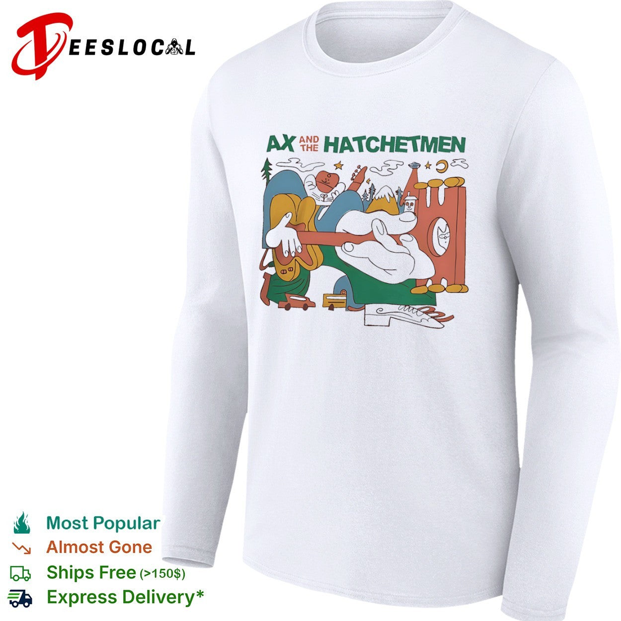 Ax and the Hatchetmen Illustration Abstract Landscape Psychedelic shirt