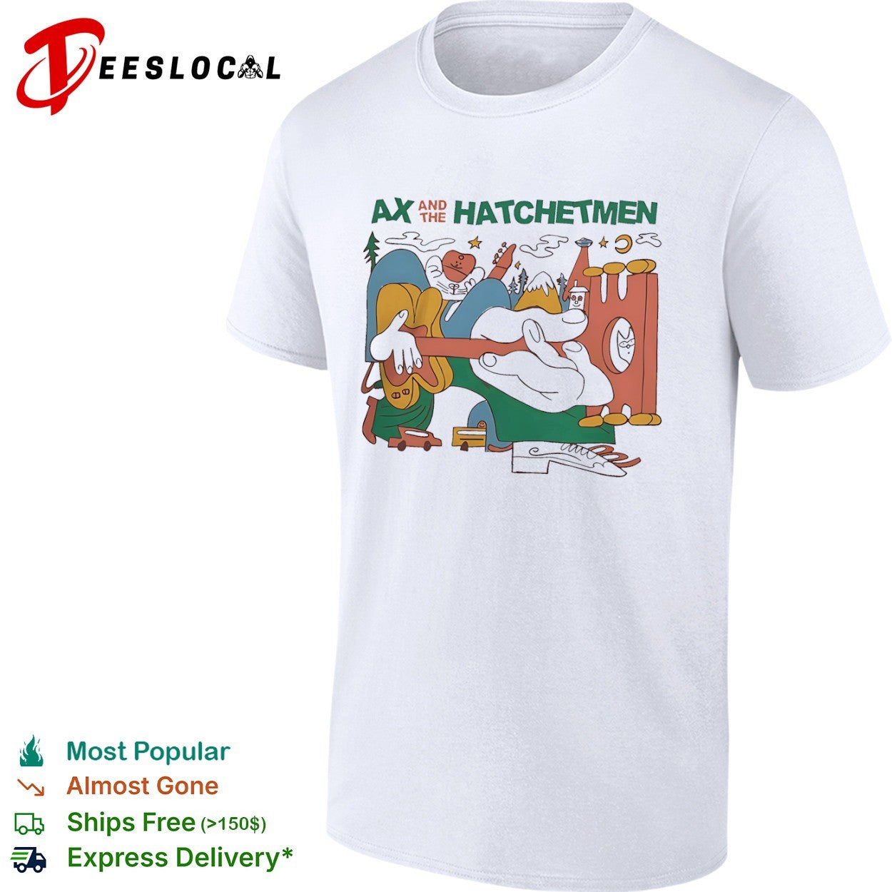 Ax and the Hatchetmen Illustration Abstract Landscape Psychedelic shirt