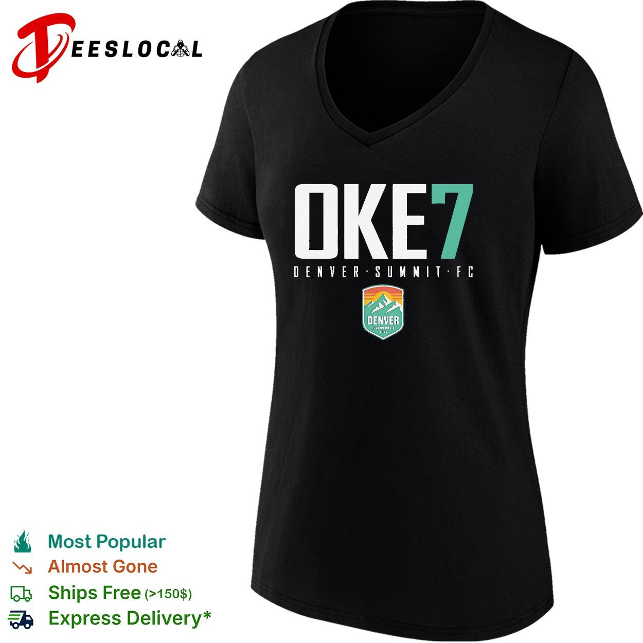 Ayo Oke 7 Denver Summit FC professional women’s soccer team shirt