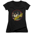 Bad Company Bad Co Junior Sheer Cap Sleeve V-Neck Womens T Shirt Black Hoodie, Sweatshirt | CiraTrend.com