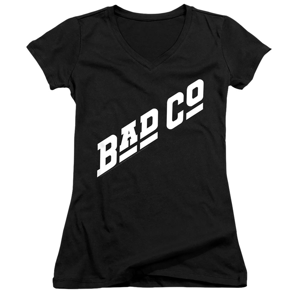 Bad Company Bad Co Logo Junior Sheer Cap Sleeve V-Neck Womens T Shirt Black Hoodie, Sweatshirt | CiraTrend.com