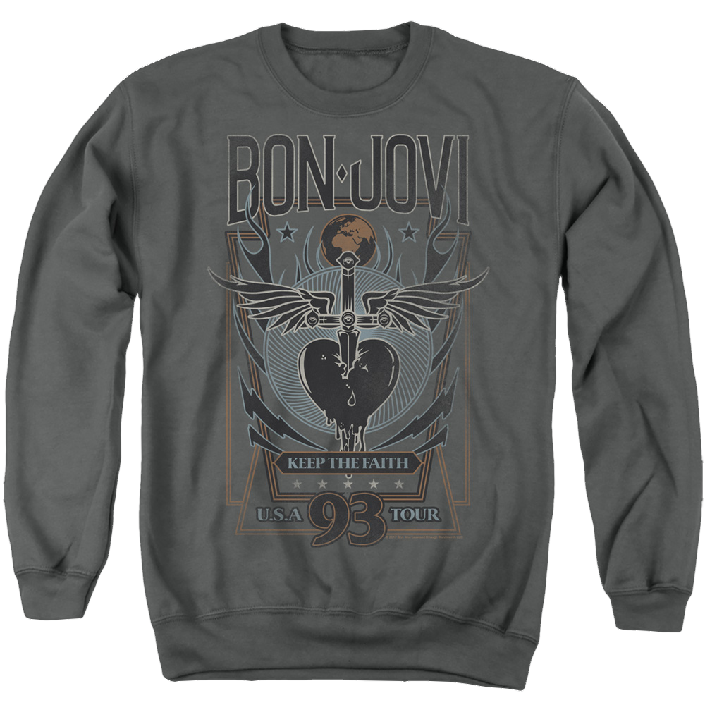 Bon Jovi Keep The Faith - Men's Crewneck Sweatshirt T-Shirts, Hoodie | CiraTrend.com