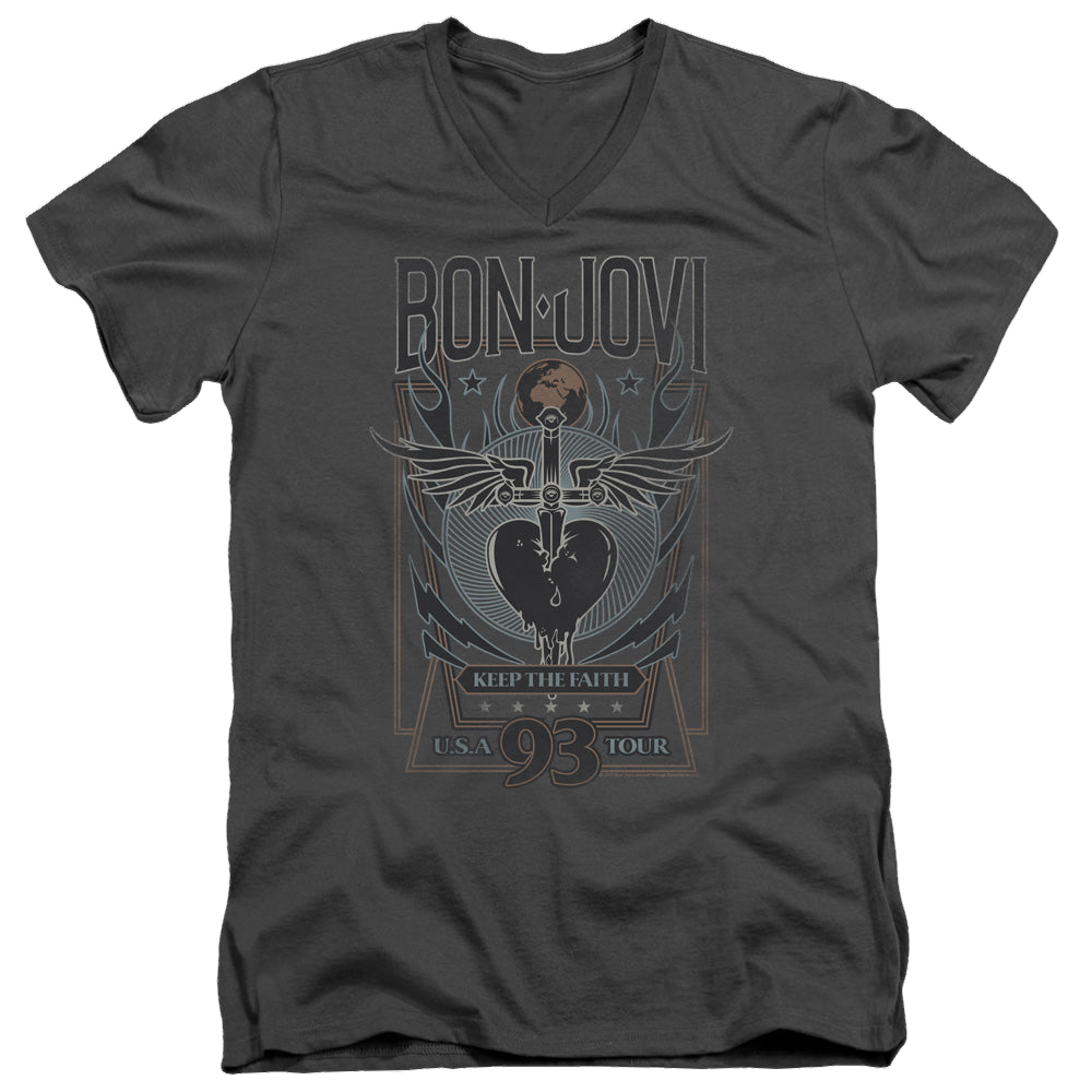 Bon Jovi Keep The Faith - Men's V-Neck T-Shirt Hoodie, Sweatshirt | CiraTrend.com