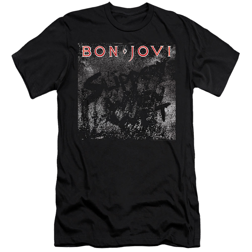 Bon Jovi Slippery Cover - Men's Premium Slim Fit T-Shirt Hoodie, Sweatshirt | CiraTrend.com