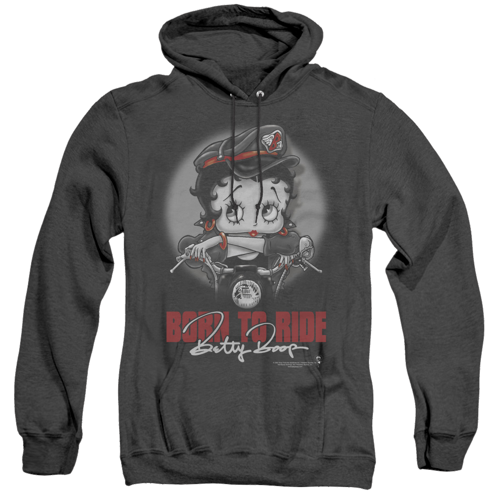Betty Boop Born To Ride - Heather Pullover Hoodie T-Shirts, Sweatshirt | CiraTrend.com