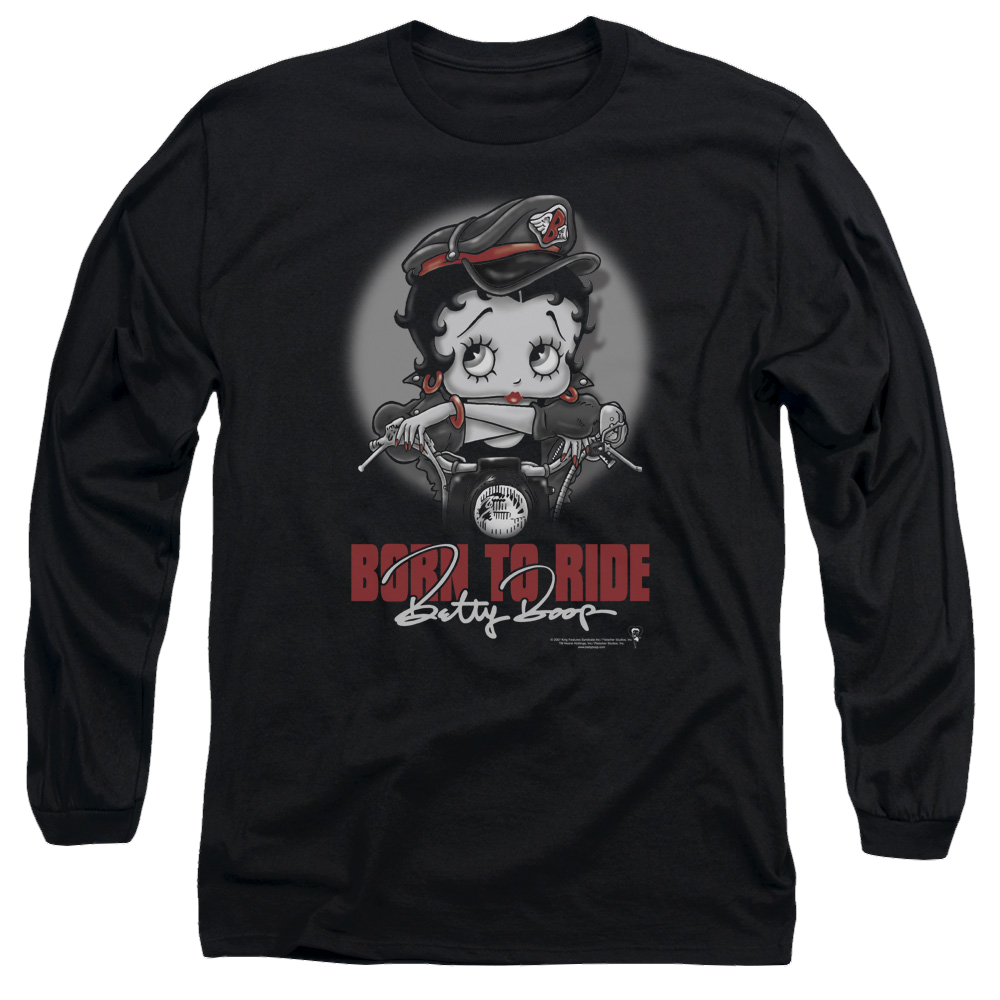 Betty Boop Born To Ride - Men's Long Sleeve T-Shirt Hoodie, Sweatshirt | CiraTrend.com