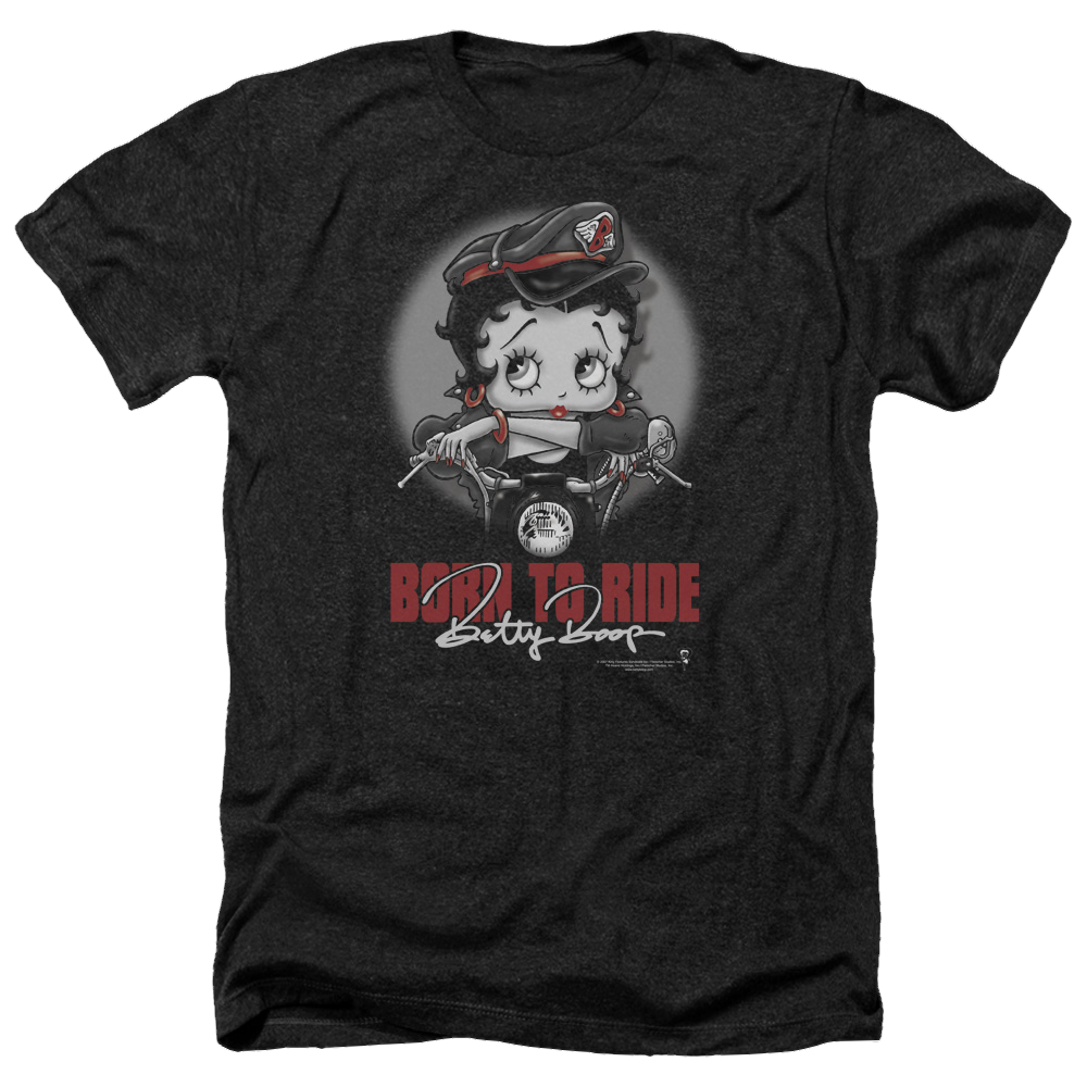 Betty Boop Born To Ride - Men's Heather T-Shirt Hoodie, Sweatshirt | CiraTrend.com