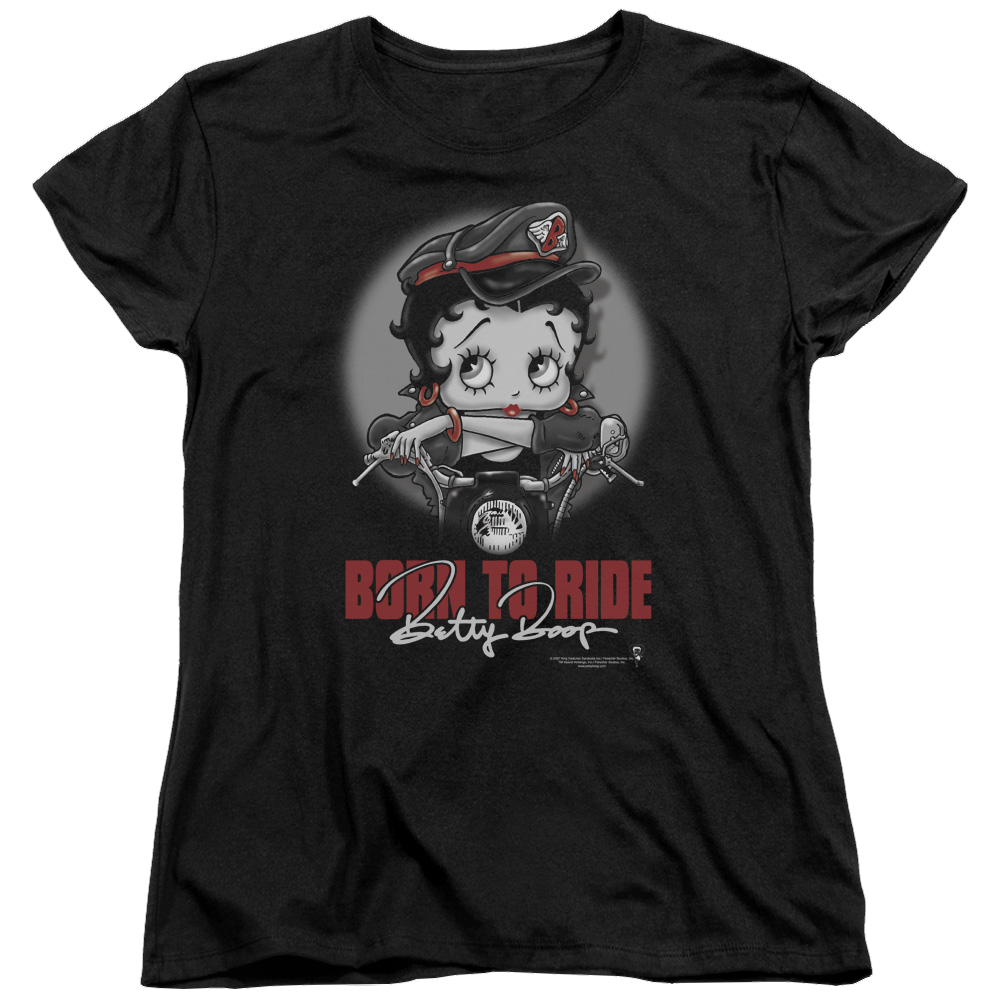 Betty Boop Born To Ride - Women's T-Shirt Hoodie, Sweatshirt | CiraTrend.com