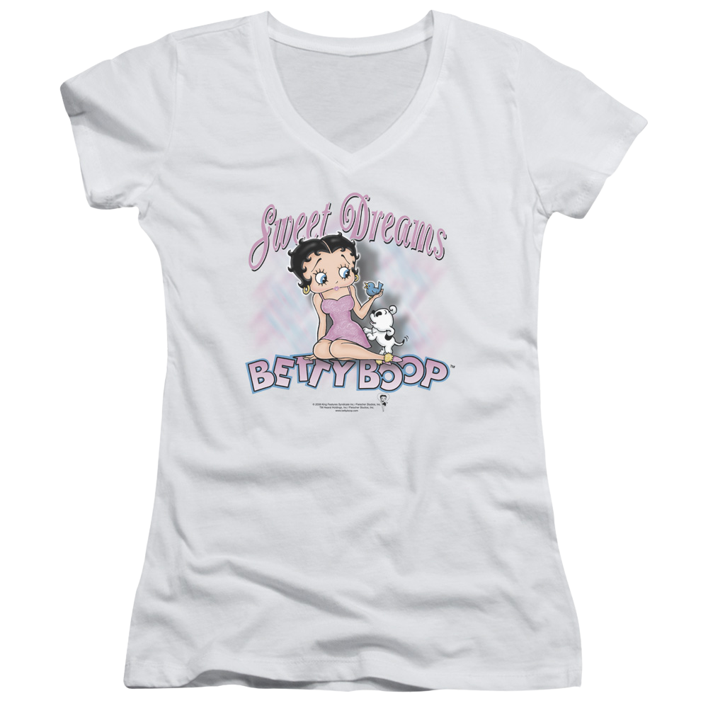 Betty Boop Sweet Dreams - Juniors V-Neck T-Shirt Hoodie, Sweatshirt | CiraTrend.com