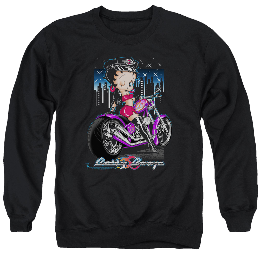 Betty Boop City Chopper - Men's Crewneck Sweatshirt T-Shirts, Hoodie | CiraTrend.com