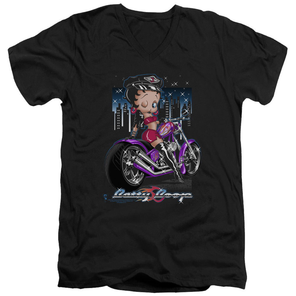 Betty Boop City Chopper - Men's V-Neck T-Shirt Hoodie, Sweatshirt | CiraTrend.com