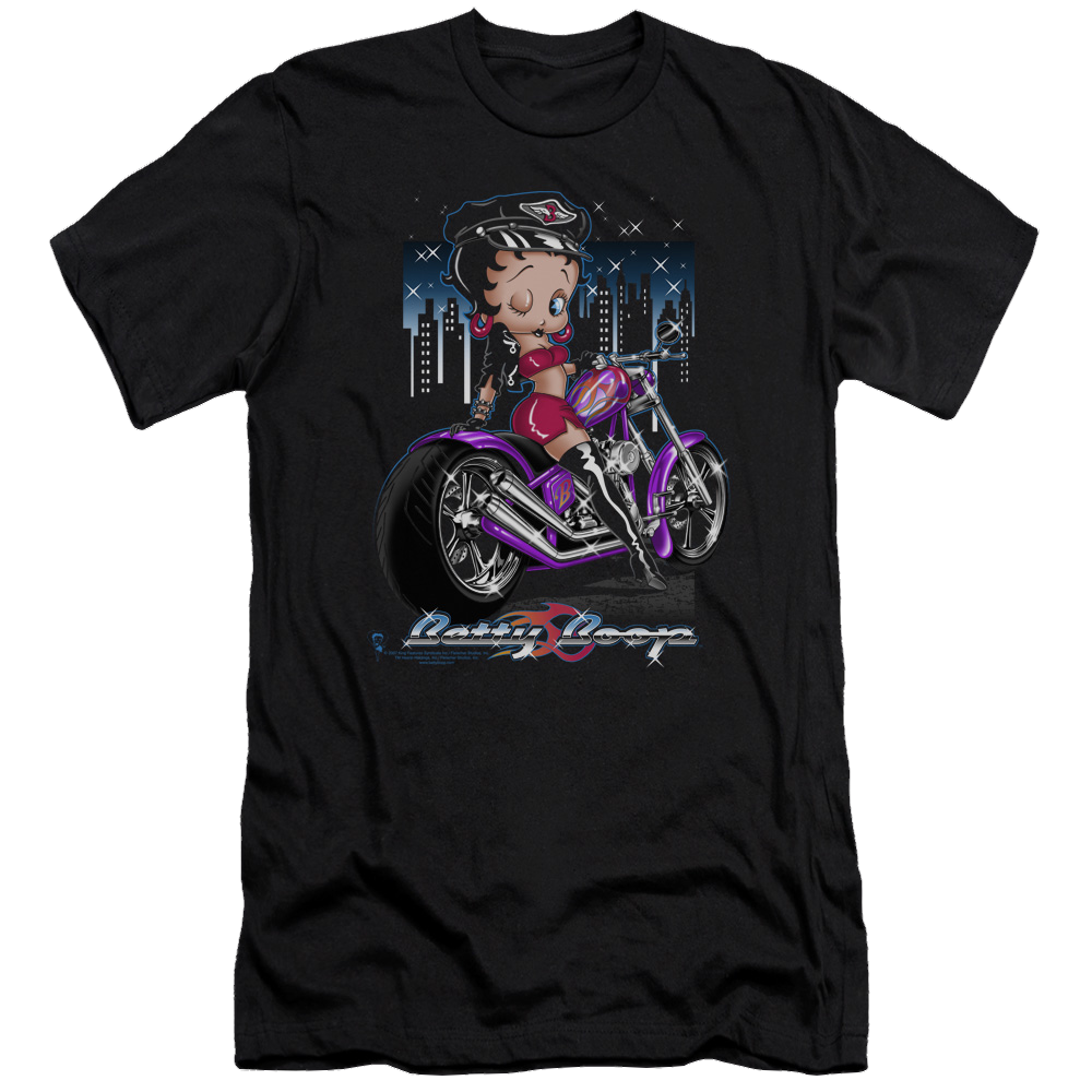 Betty Boop City Chopper - Men's Premium Slim Fit T-Shirt Hoodie, Sweatshirt | CiraTrend.com