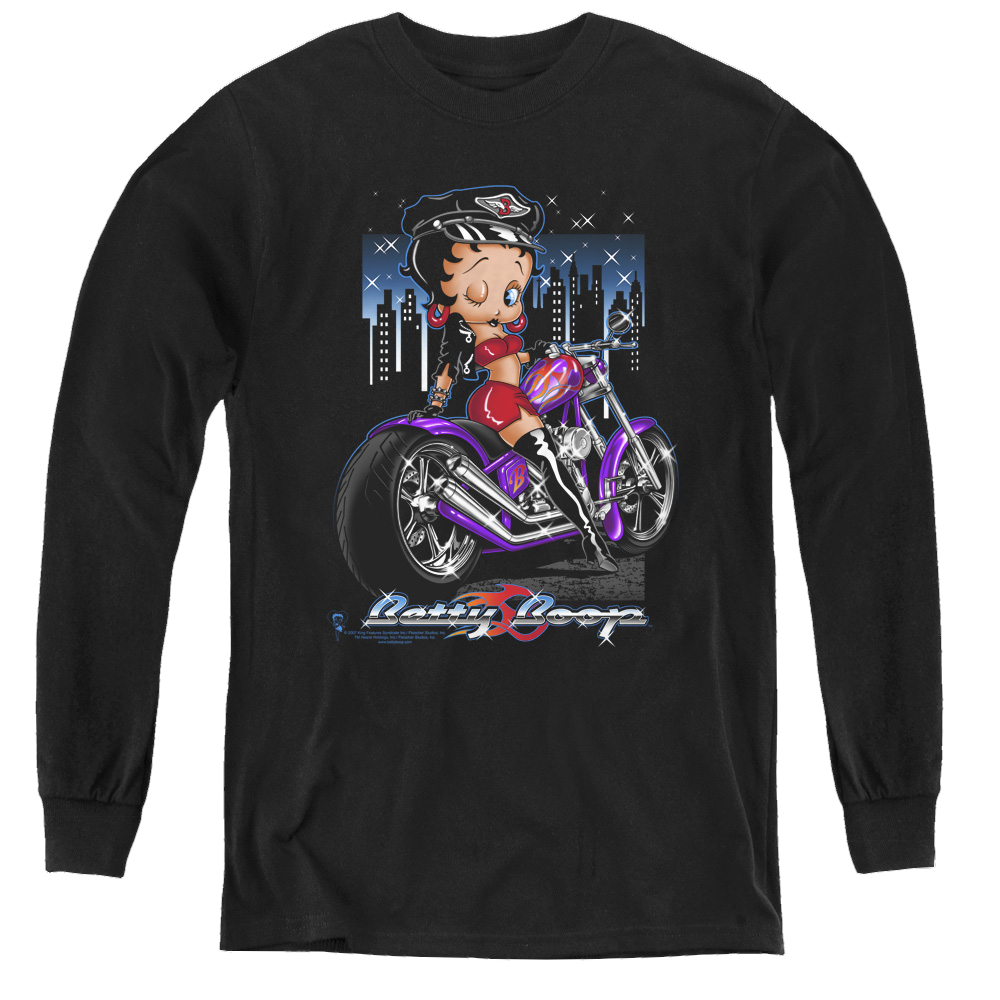 Betty Boop City Chopper - Youth Long Sleeve T-Shirt Hoodie, Sweatshirt | CiraTrend.com